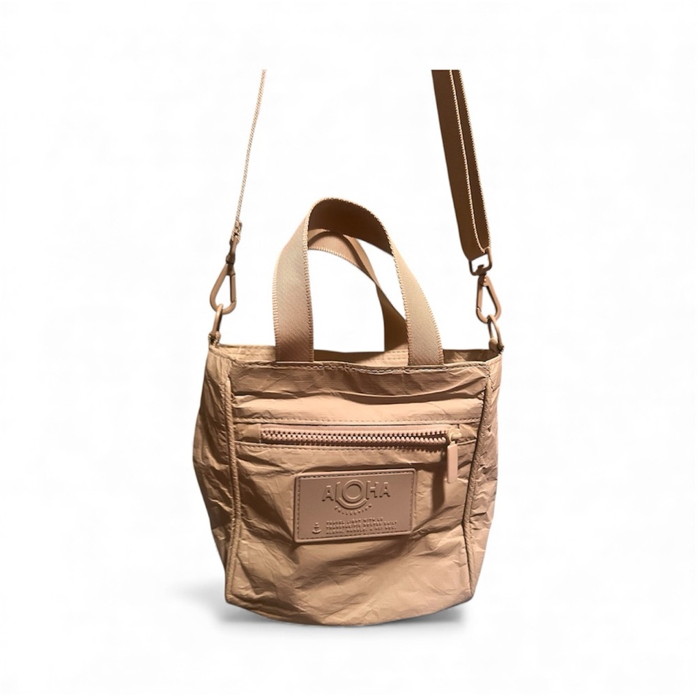 ALOHA Crossbody Beige Bag with Zipper Pocket - Picture 7 of 8